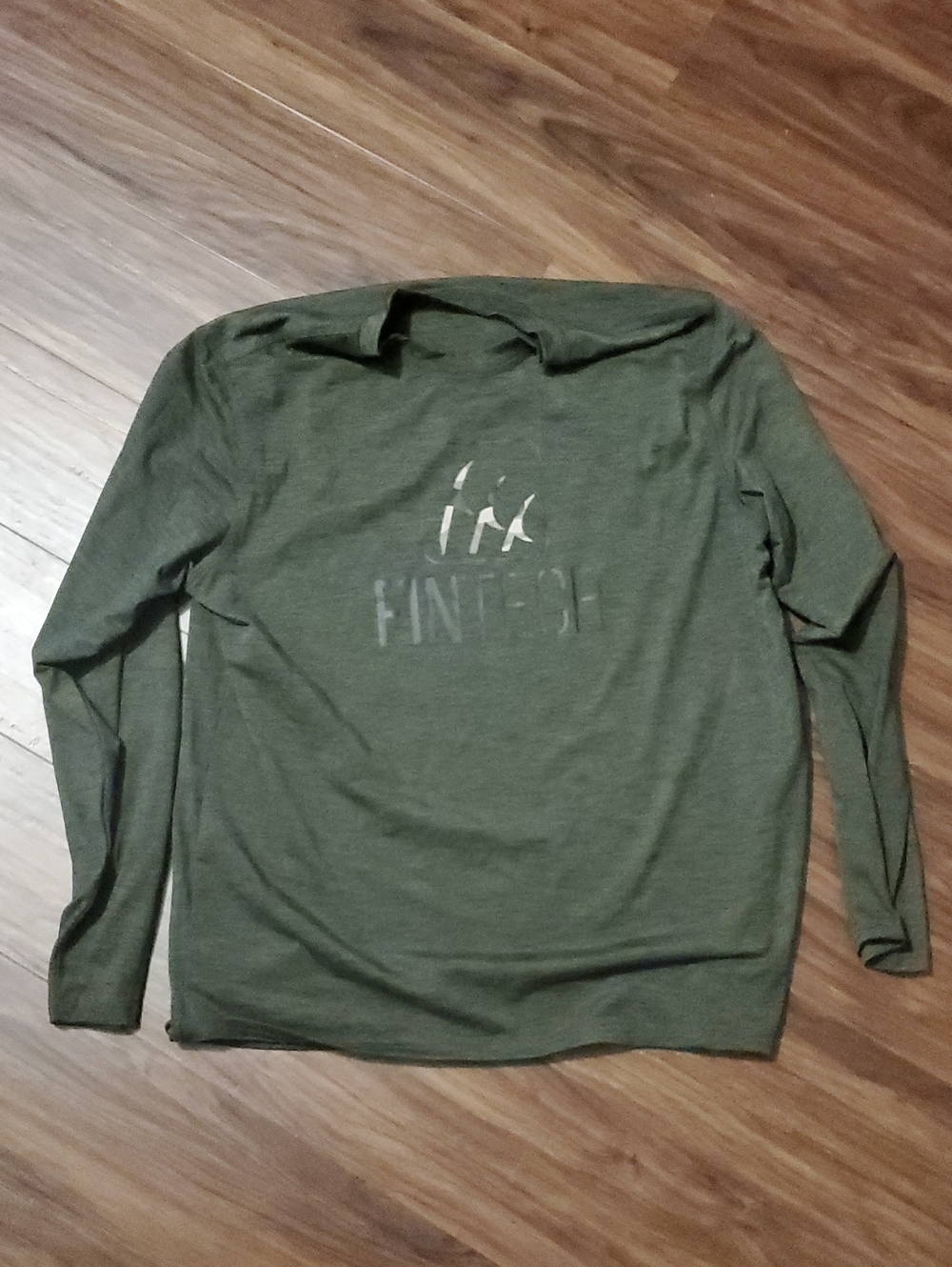 Fintech Men's Long Sleeve Tee in Olive Green
